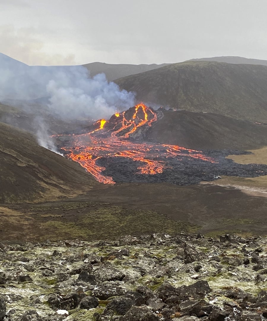 Erupcia sopky na polostrove