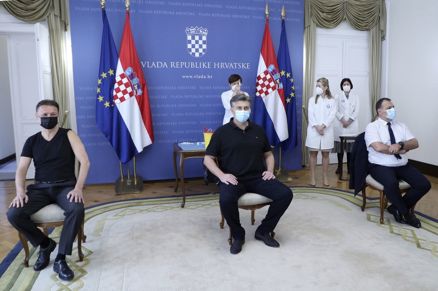 Zľava predseda chorvátskeho parlamentu