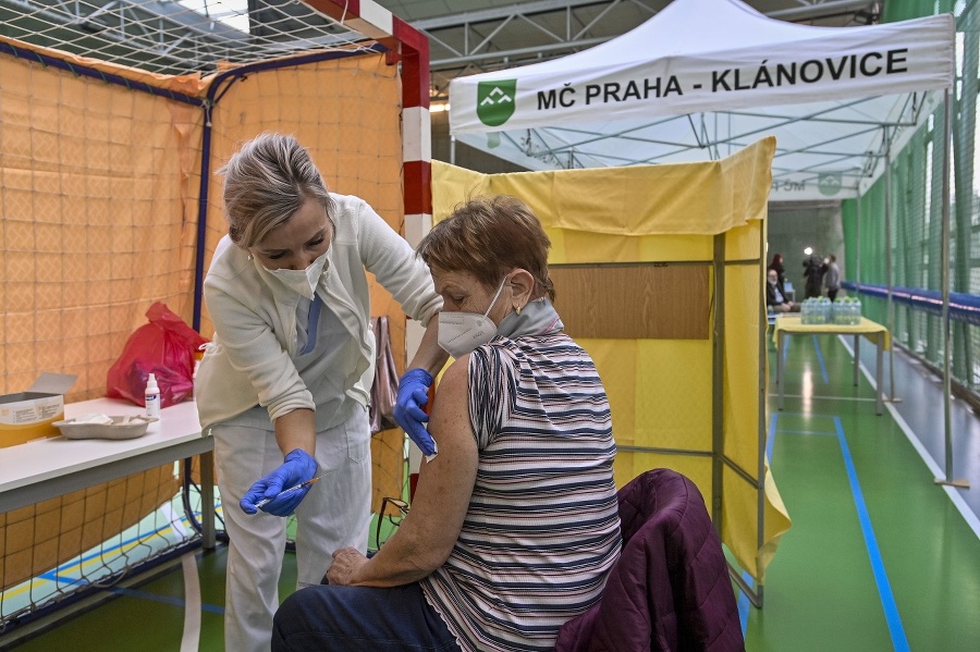 Očkovanie v Prahe.