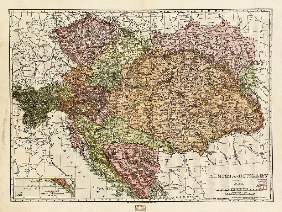 Mapa: Rakúsko-Uhorsko v roku