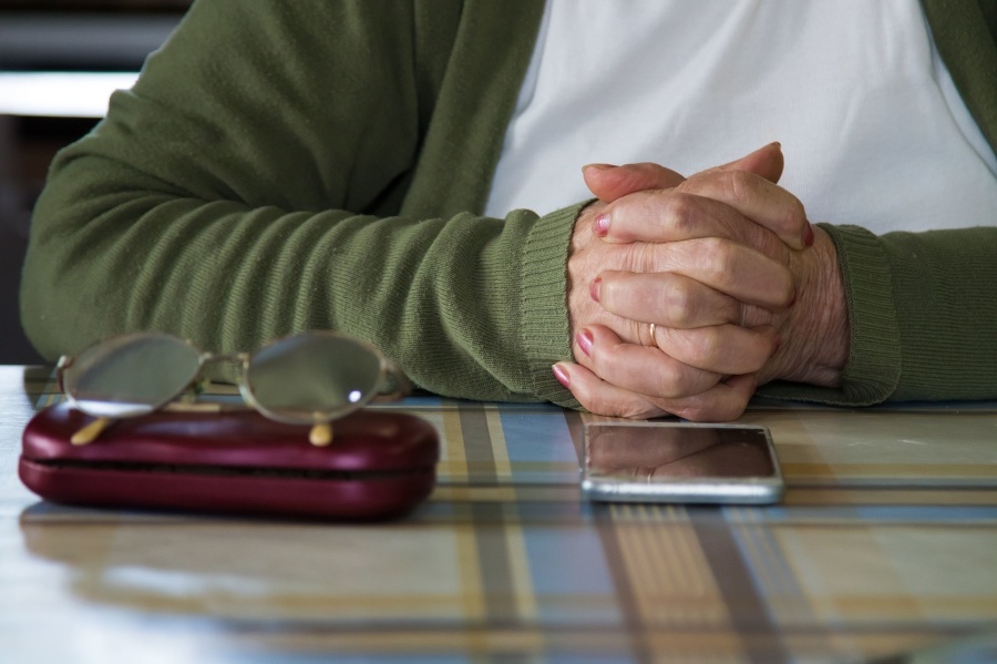 older woman's hands with