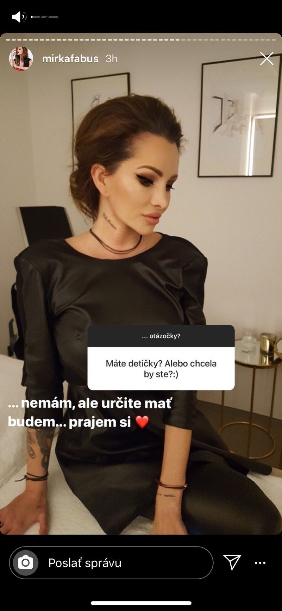 Kráska by chcela mať deti.