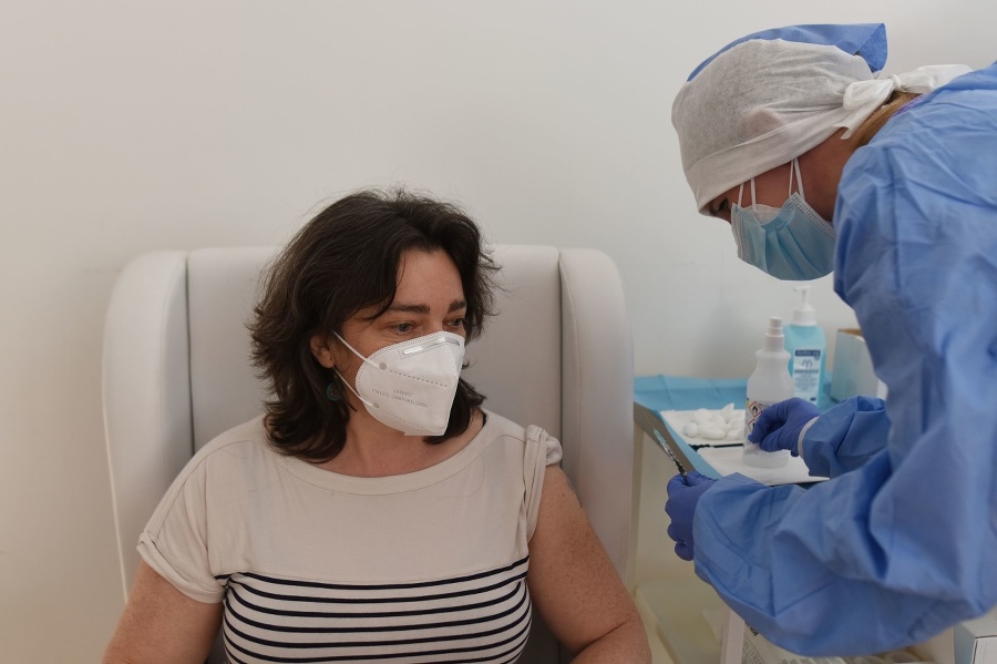 Očkovanie učiteľov v Trnave.