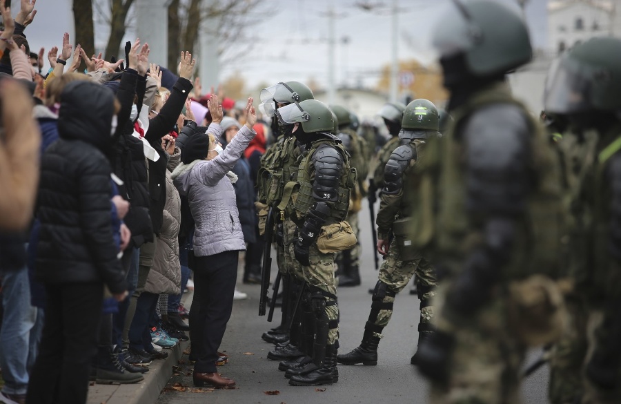 Protesty v Bielorusku.