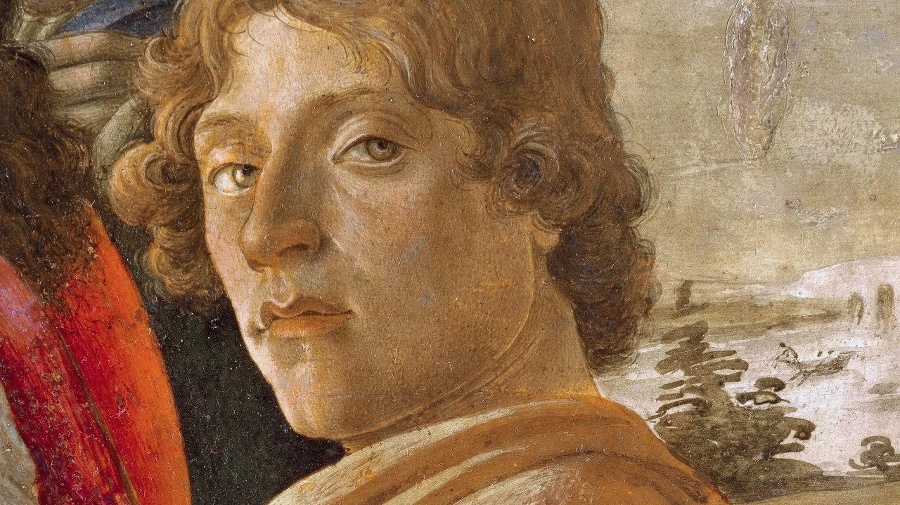 Botticelliho autoportrét z mladosti.