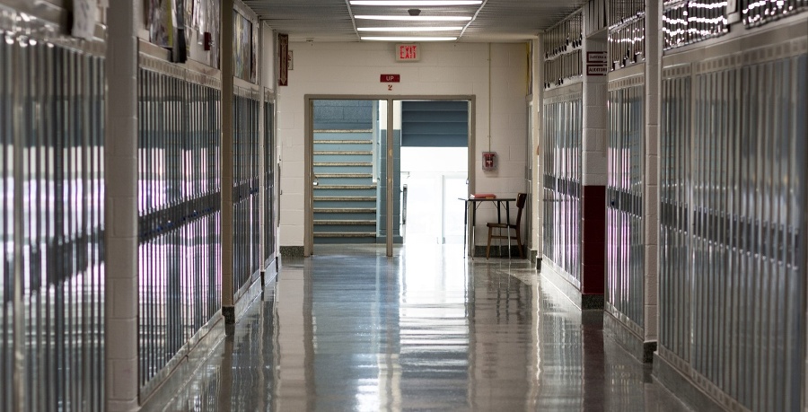 A high schools empty