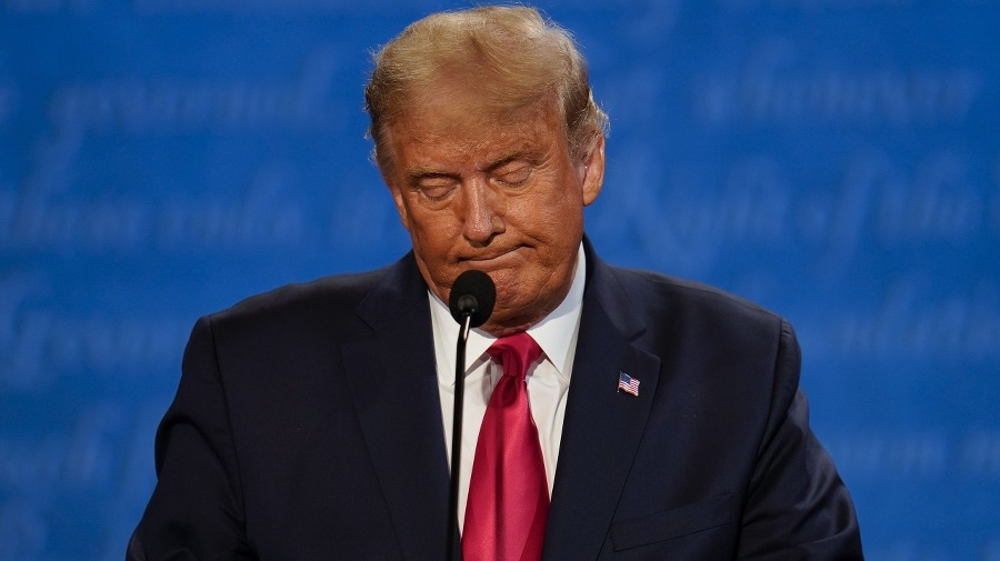 Donald Trump počas debaty.