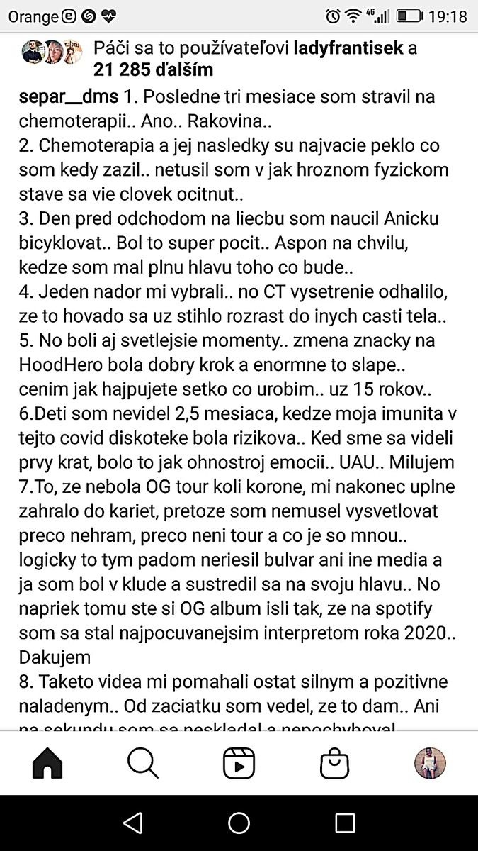 V rozsiahlom statuse opísal