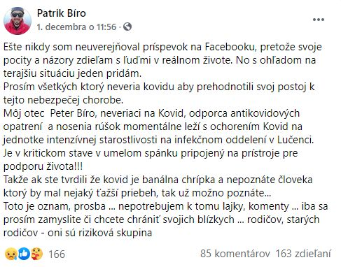 Status Patrika posiela odkaz