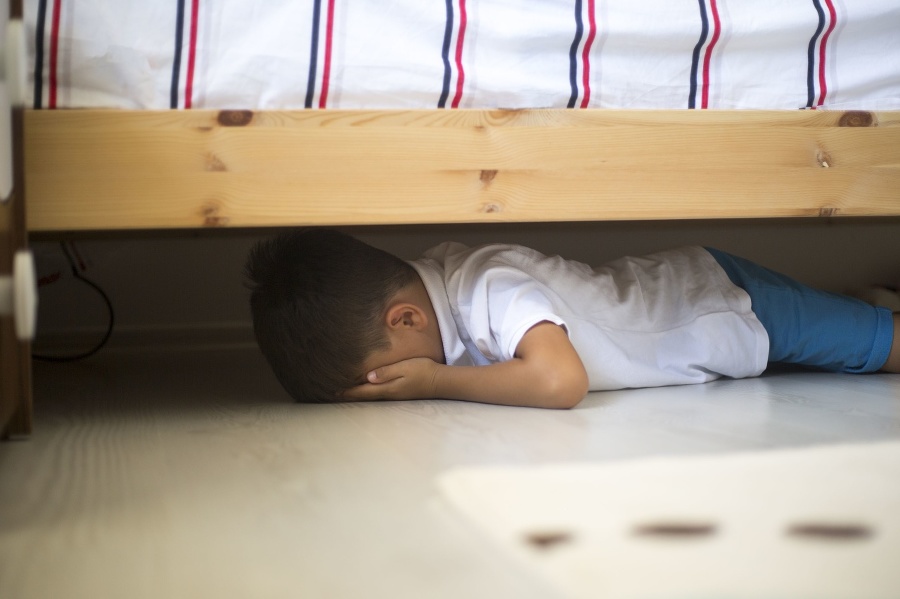 Hiding under a bed