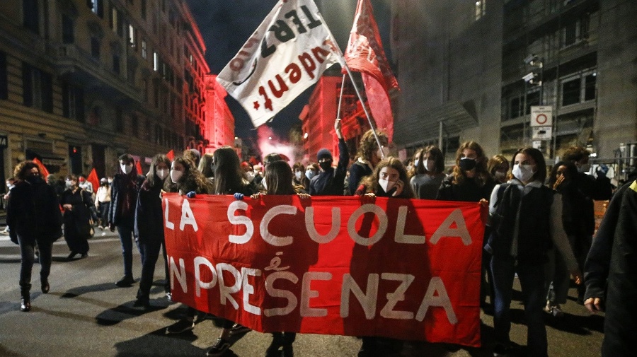 Demonštranti v Ríme protestovali
