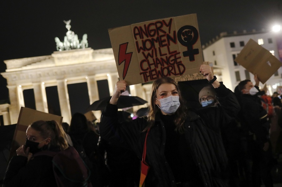 Protest v Berlíne na