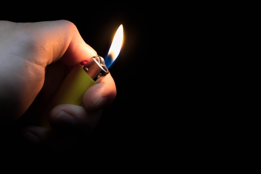 lighting a lighter