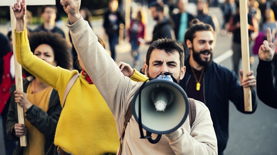 Young Protesters Protesting at