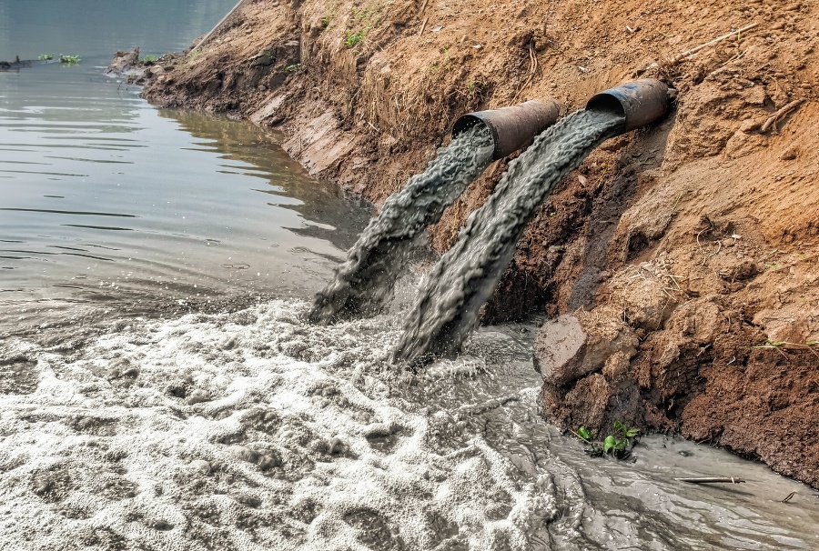 water pollution in river