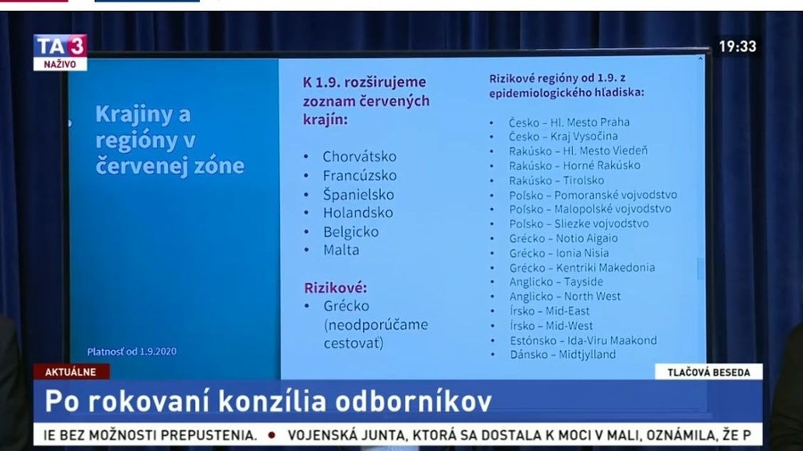 Červené krajiny a regióny