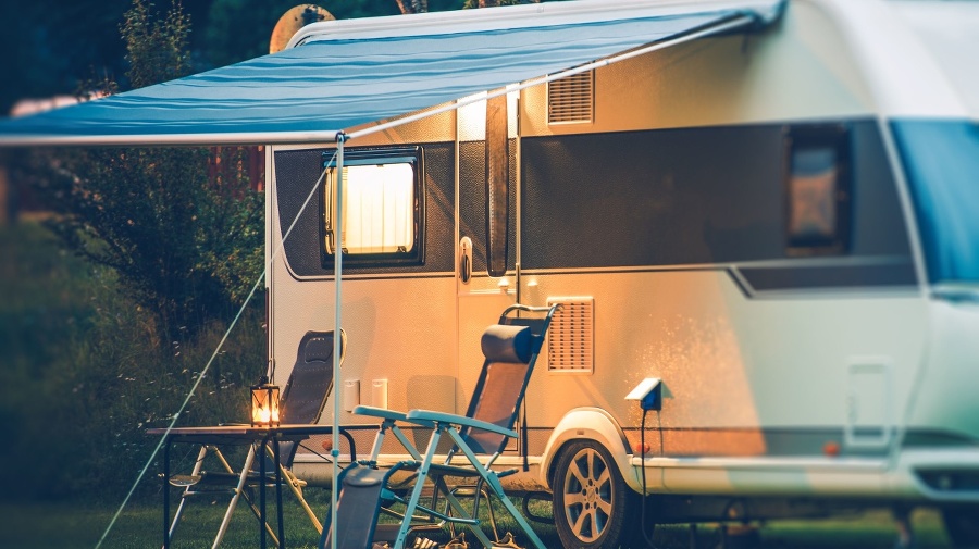 Travel Trailer Caravaning. RV