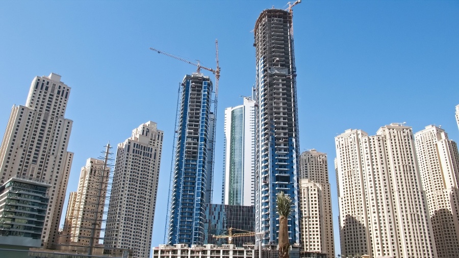 constructing skyscrapers in Dubai