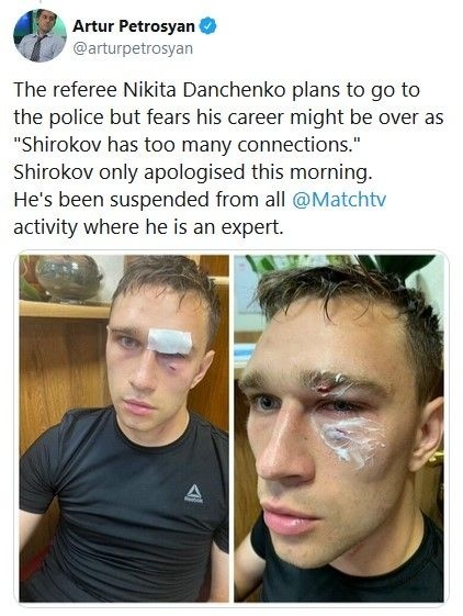 Rozhodca Nikita Dančenko skončil