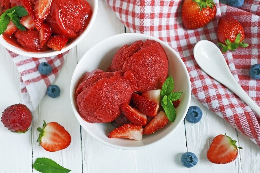 Klasický jahodový sorbet