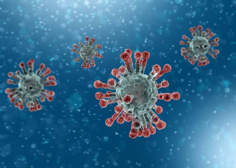 Microscopic view of Coronavirus,