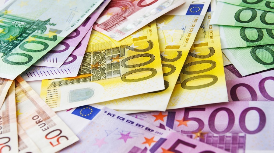 Euro paper currency background