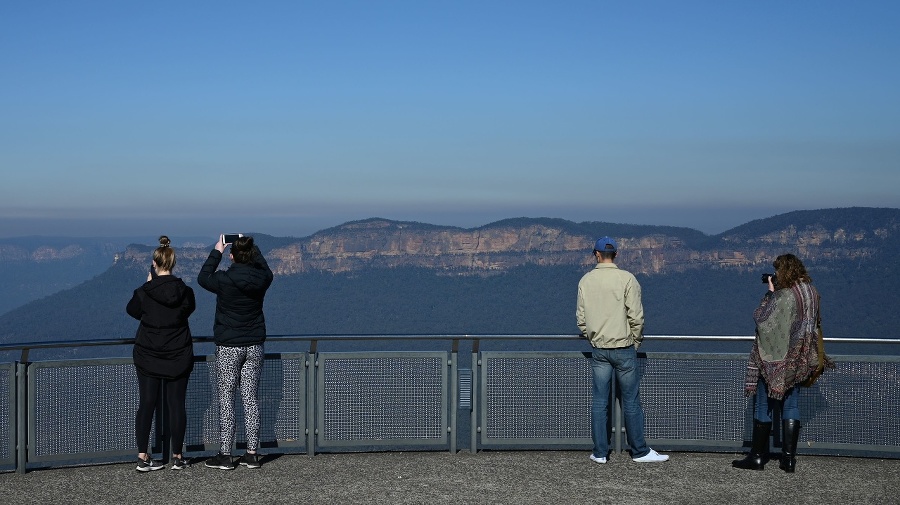 Turisti v Austrálii. 