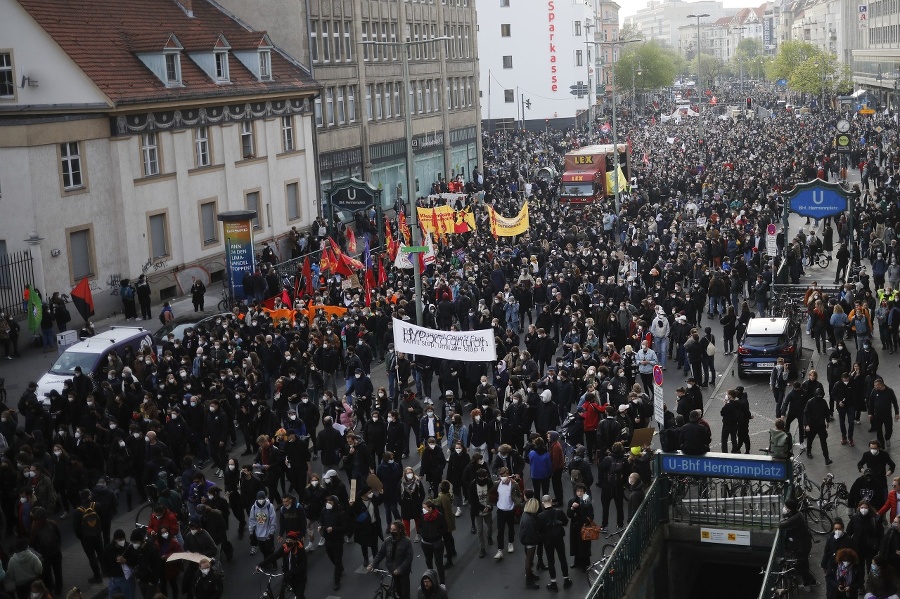 Na prvomájových protestoch v