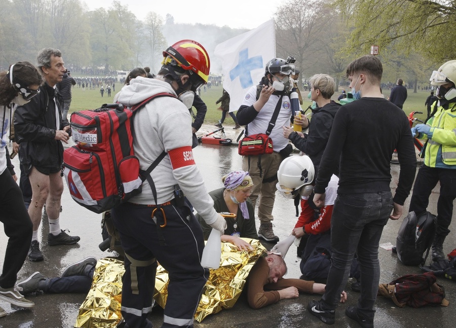 Belgická polícia rozohnala protest
