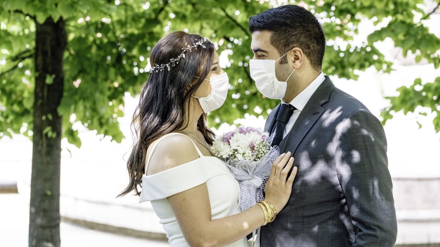 bride and groom in