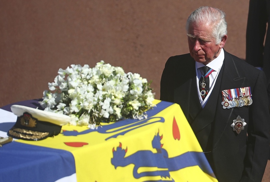 Princ Charles na pohrebe svojho otca princa Philipa.