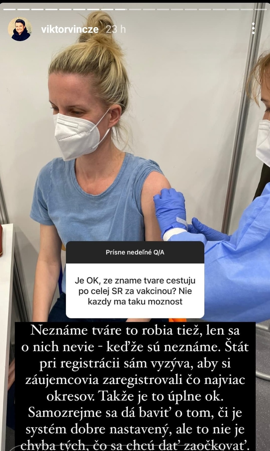 Moderátor Vincze zmapoval situáciu pri bratislavskom očkovacom centre pred záverečnou. Jeho manželka absolvovala očkovanie v inom meste.