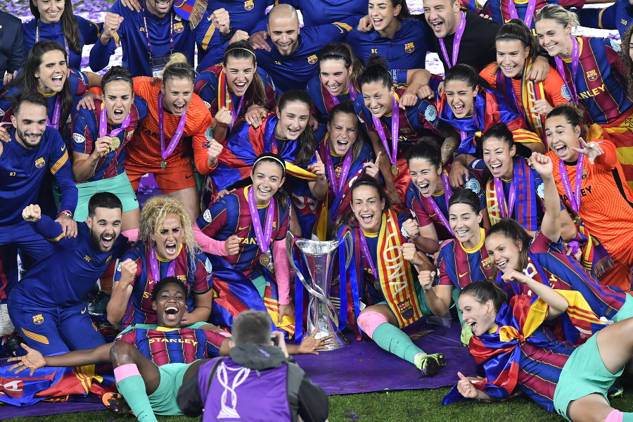 Futbalistky Barcelony po triumfe