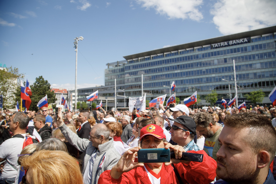 Protivládny protest v Bratislave.