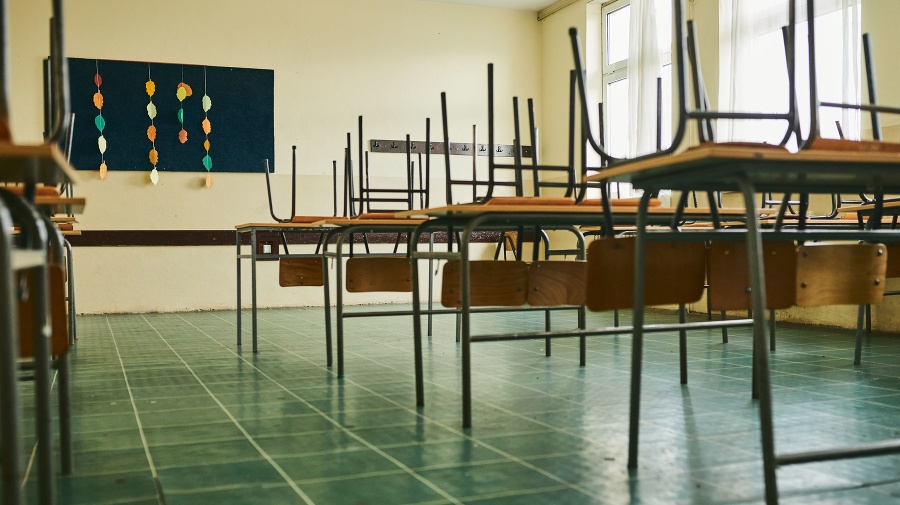 Empty classroom with chairs