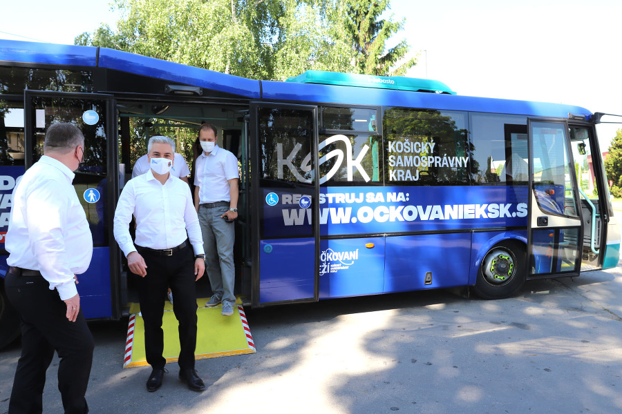 Očkovací autobus Košického kraja.