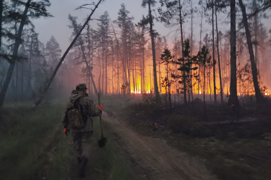 Lesné požiare v Jakutsku.