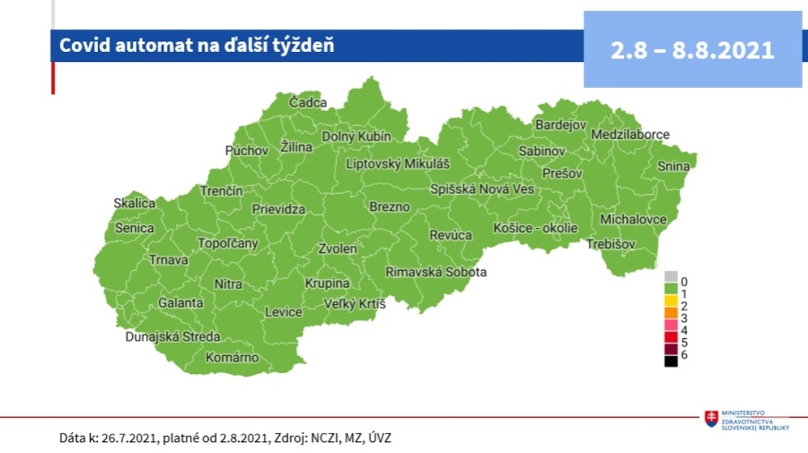 Všetky slovenské okresy zostávajú