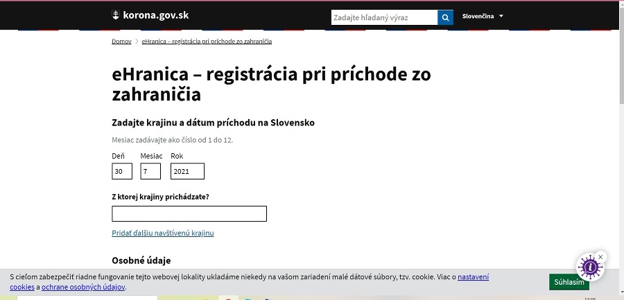 Pri príchode zo zahraničia