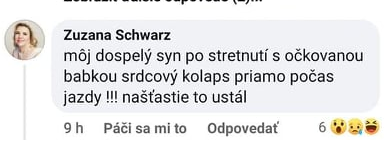 Žena na internete šírila hoax o synovi, ktorý dostal po kontakte so zaočkovanou osobou infarkt.
