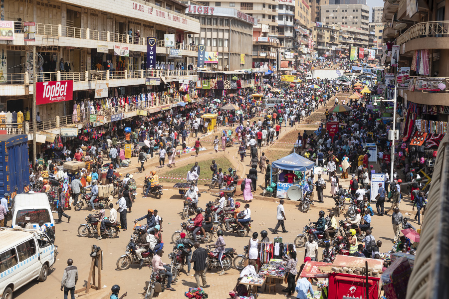 Kampala, hlavné mesto Ugandy.