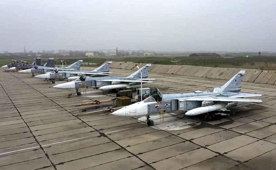 Ruské vojenské lietadlá Su-24.