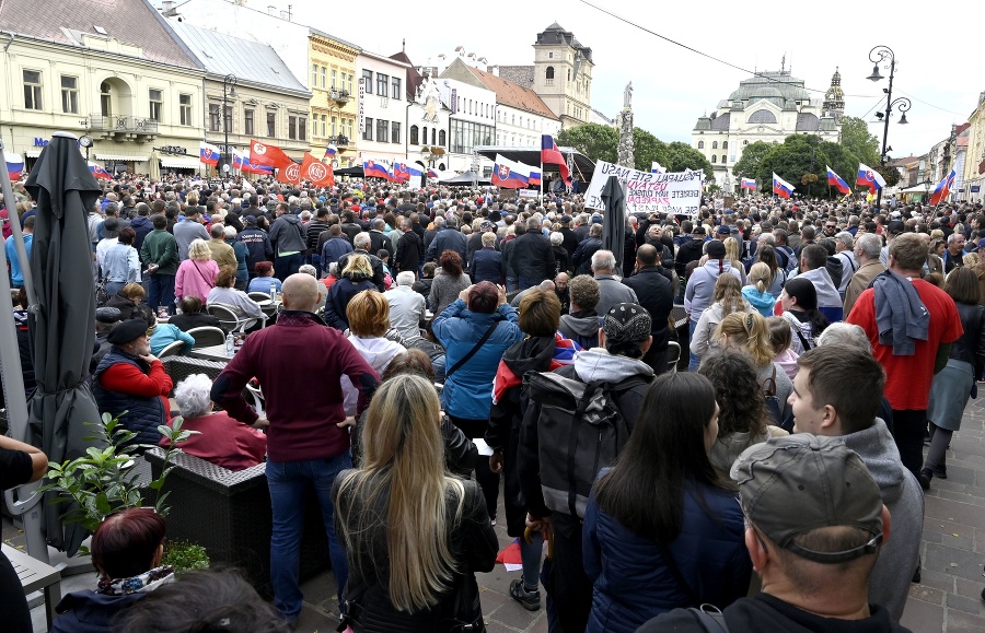 Protivládny protest v Košiciach.