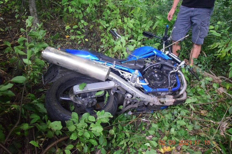 Havária motocykla pri Sliači.