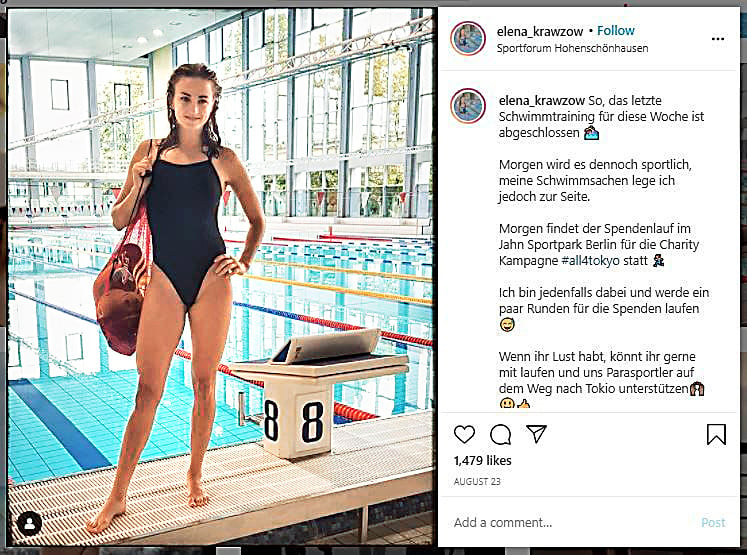 Sexi paraplavkyňa Elena Krawzowová.