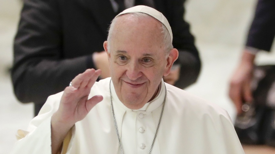 Pápeža Františka s rúšom