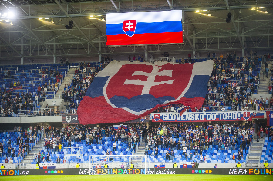 Na snímke slovenskí fanúšikovia