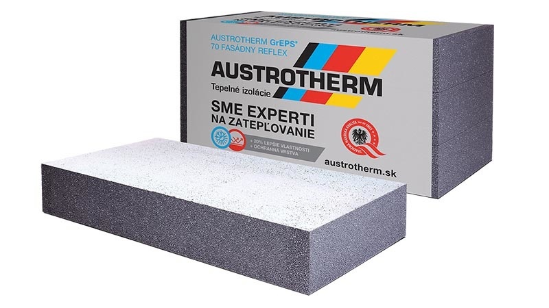 Sivý polystyrén od spoločnosti Austrotherm.