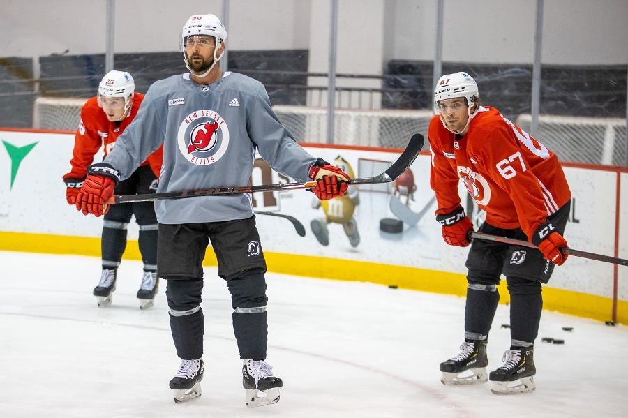 Tomáš Tatar na tréningu New Jersey Devils.