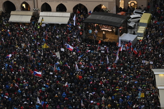 Demonštrácia hnutia Otvoríme Česko-Chcípl